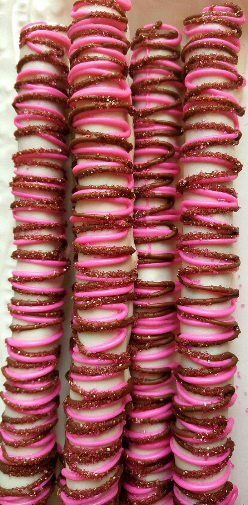 Gourmet White Chocolate Covered Pretzels Rods Party Favor Etsy