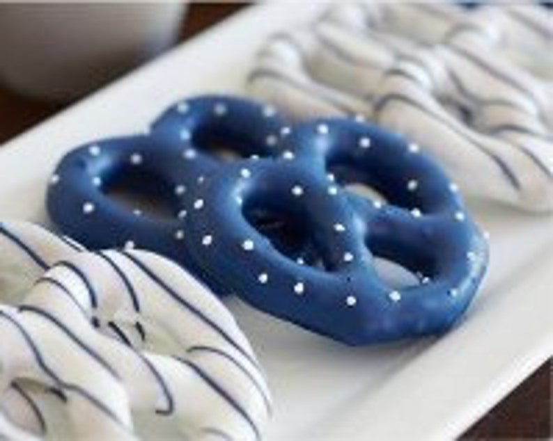 Chocolate Covered Pretzels White Chocolate Decorated in Royal Etsy
