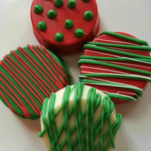 Gourmet Chocolate Covered Oreos Cookies, Christmas Cookies, Holiday Display- Boxed Gift Sets -Stocking Stuffer, Party Favor, Winter Wedding!