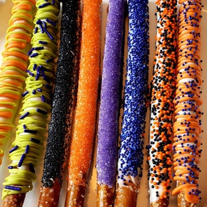 Halloween Trick or Treat Gourmet Chocolate Covered Pretzel Rods Halloween Decor Costume Party Favors, Gift Boxes, Kids Treat image 5