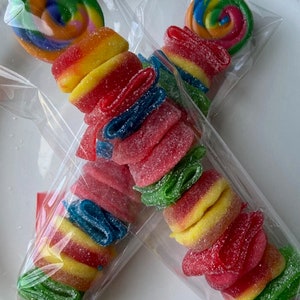 Candy Kabob Party Favors Lollipop Gummy Sour Candy Birthday Party Stocking Stuffer Holiday Graduation College Corporate Candy Land Theme