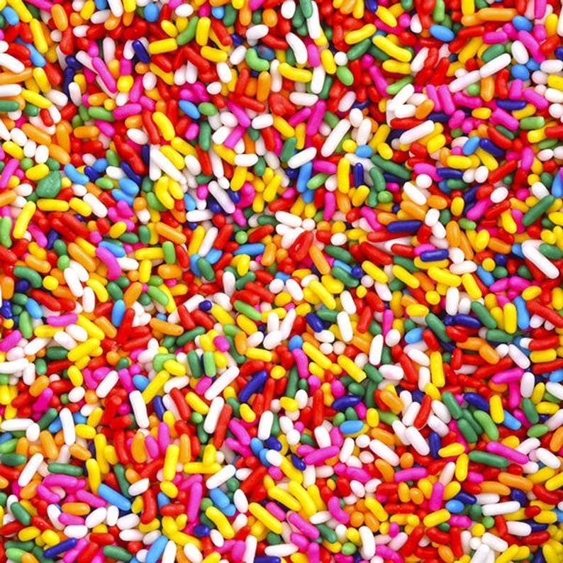 Random Sprinkle Colorful Rainbow Sprinkles Jimmies! Carnival Party Candy Land Cupcake ...