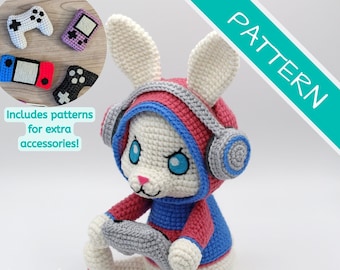 Crochet Pattern: Gamer Bunny Amigurumi PDF File [ENGLISH]