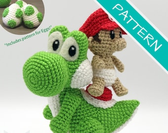 Crochet Pattern: Dinosaur with Baby and Eggs Amigurumi PDF File [ENGLISH]