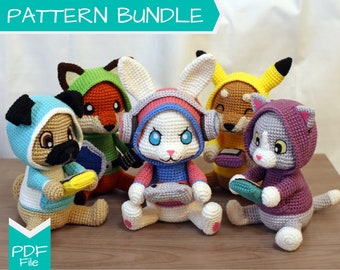 Crochet Pattern BUNDLE: Gamer and Cosplay Animal Pack [ENGLISH] PDF Files