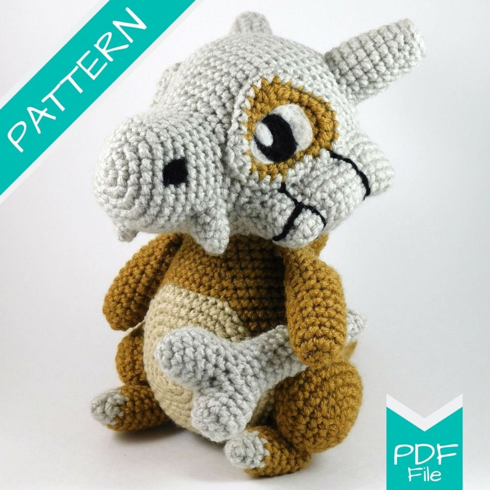 Crochet Pattern Cubone Amigurumi PDF File ENGLISH Etsy