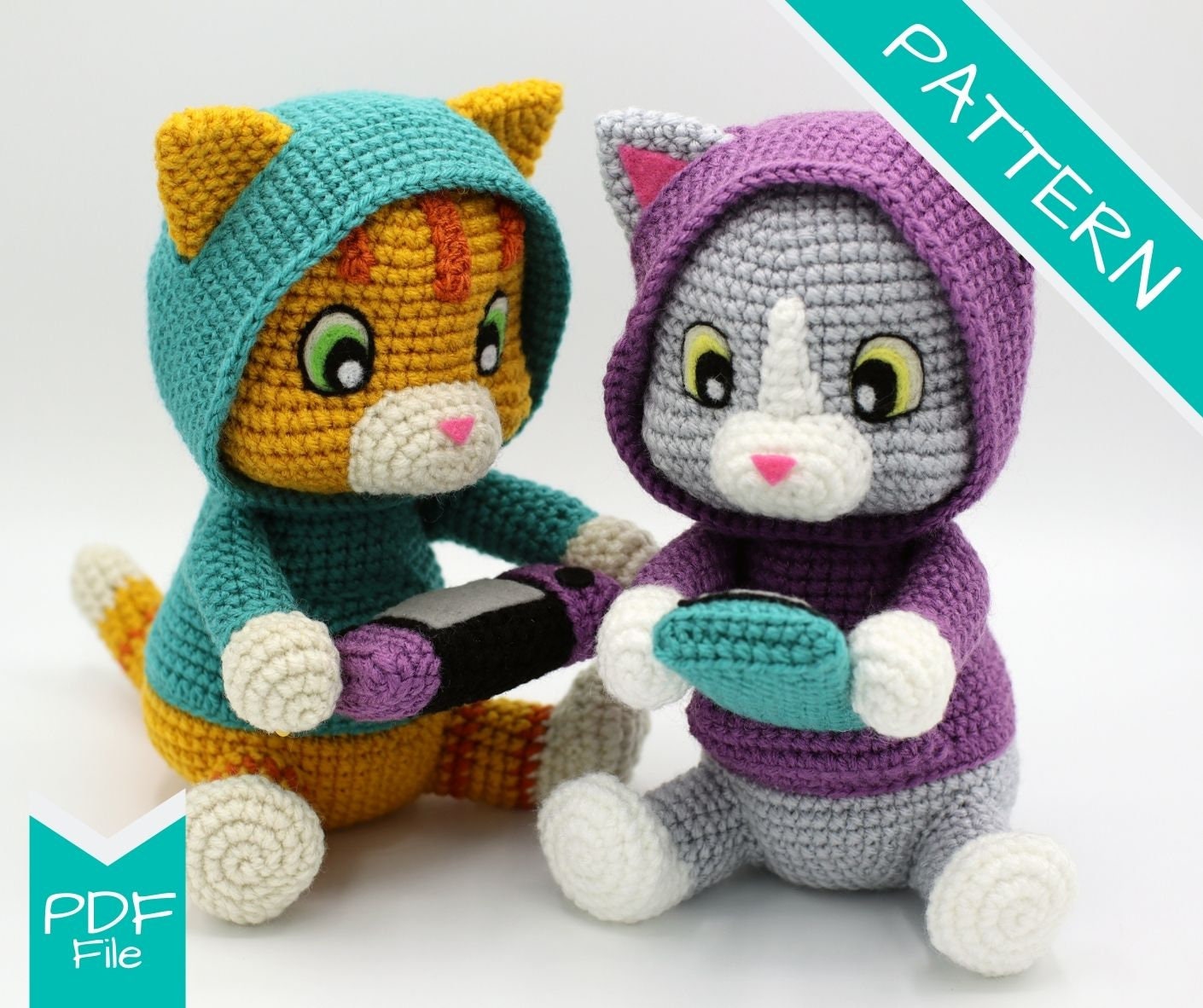 Crochet Pattern: Gamer Kitty Amigurumi PDF File ENGLISH -  France