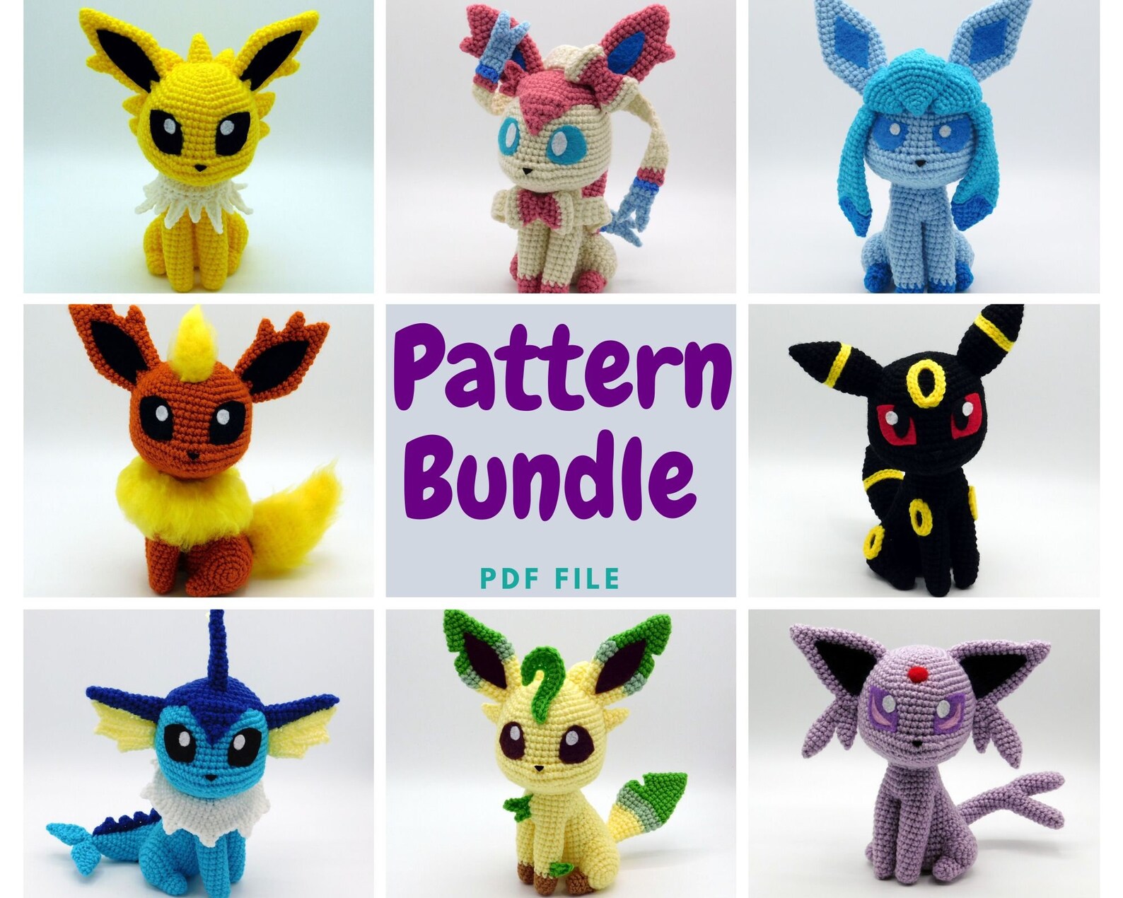 Crochet Pattern BUNDLE All Chibi Eeveelutions Pattern PDF File Etsy