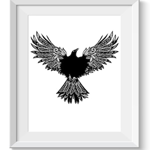 Raven Art Print, crow art, Holidays Gift, Bohemian Art