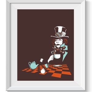 Alice in Wonderland Art Print | Mad Hatter art | Literary Art Print | Lewis Carroll | Xmas Gift, Bohemian Art