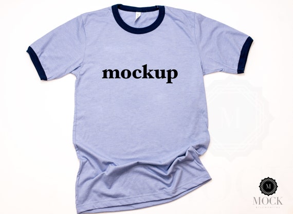 Bella Canvas 3055 Heather Blue And Navy