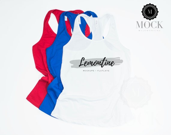 Free Red  True Royal  White  Bella And Canvas 6008 (PSD)