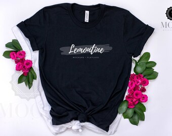 Download Bella Canvas 3001 Unisex Jersey Short Sleeve T Shirt White And Black Shirt Mockup Shirt Flat Lay Feminine Style Free Psd Bottle Mockup Packaging PSD Mockup Templates