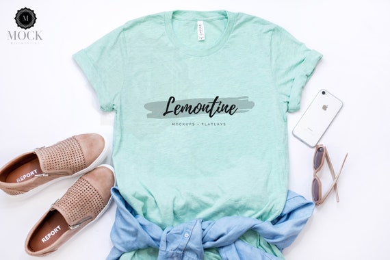 Bella Canvas 3001 Heather Prism Mint