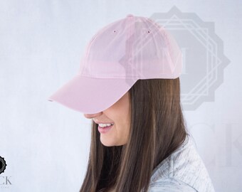 Download Free Blush Unisex 6 Panel Twill Unstructured Cap Bx880 Baseball Hat Mockup Trucker Hat Mockup Free Download Templates Psd Packging Mockups PSD Mockup Template