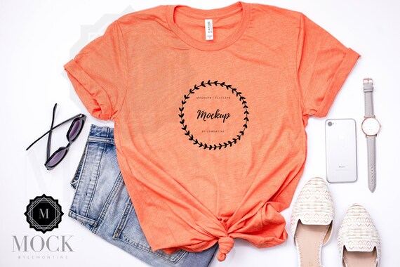 Bella Canvas Heather Orange Halloween Mockup Or Fall