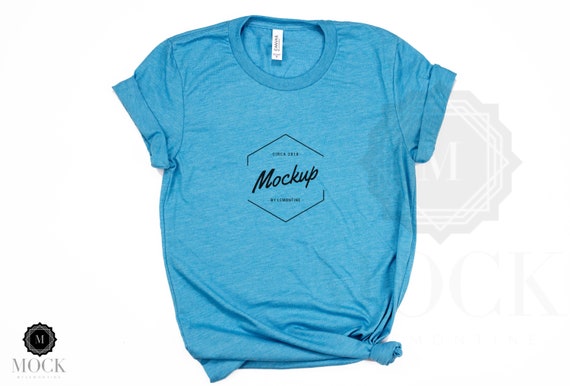 Bella Canvas 3001 Heather Aqua Unisex Jersey Short