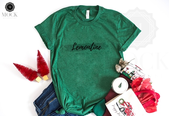 Bella Canvas 3001 Heather Grass Green Christmas