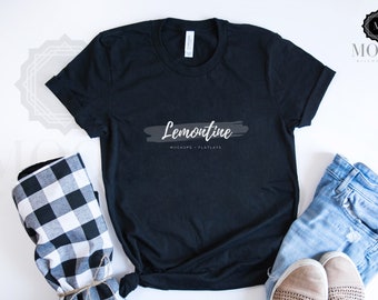 Bella Canvas 3001 Black | Lemontine Mockup | Fall Mockup with Blanket and Jeans | MOCKbyLemontine | Bella Mockup
