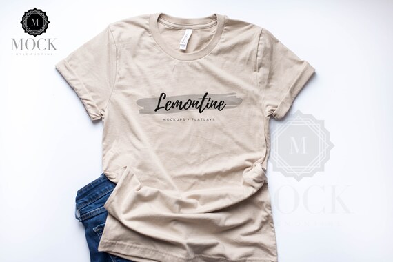 Bella Canvas 3001 Tan Mockup Shirt Mockup Shirt Flat Etsy