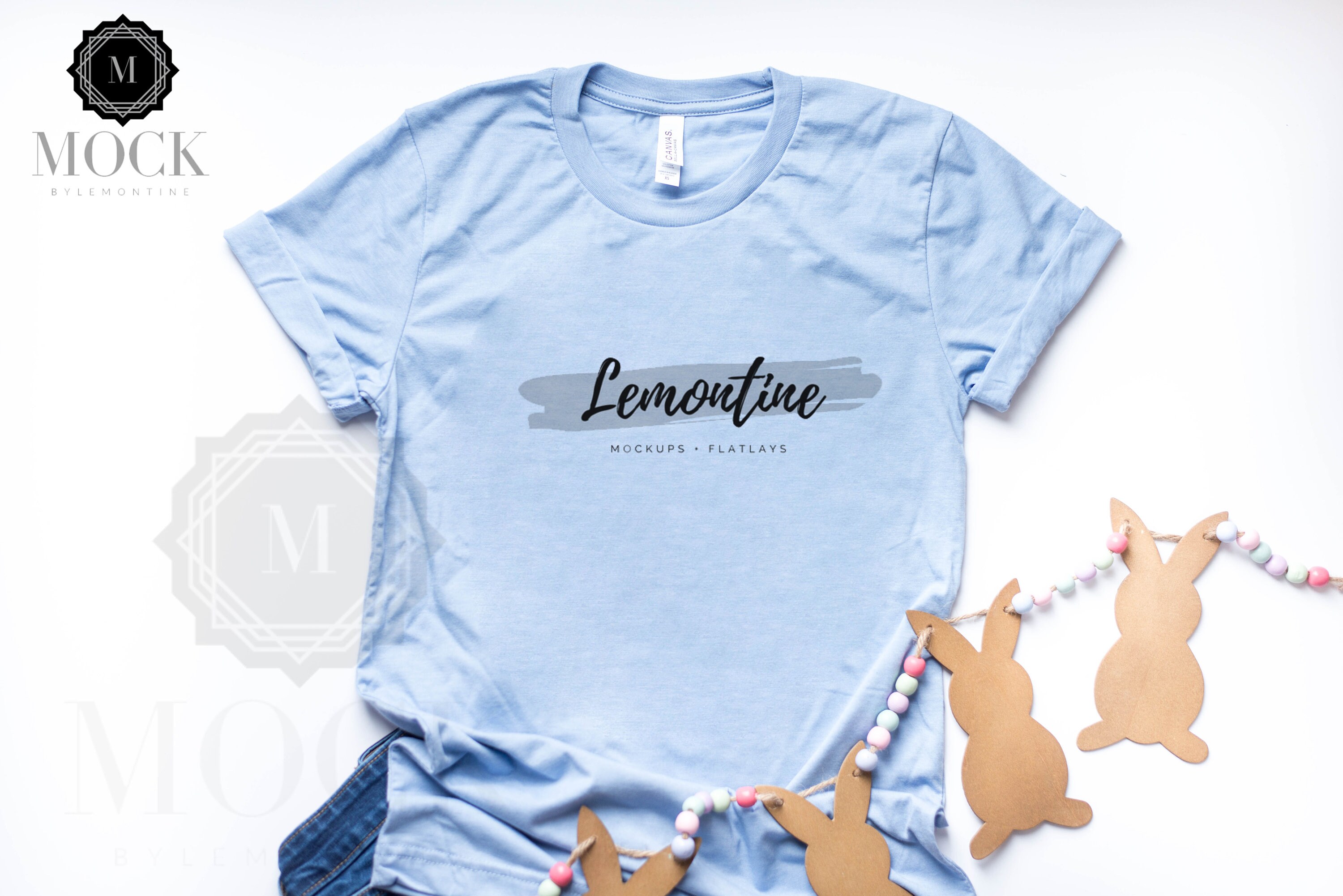Bella Canvas 3001 Baby Blue Mockup Shirt Mockup Easter Etsy
