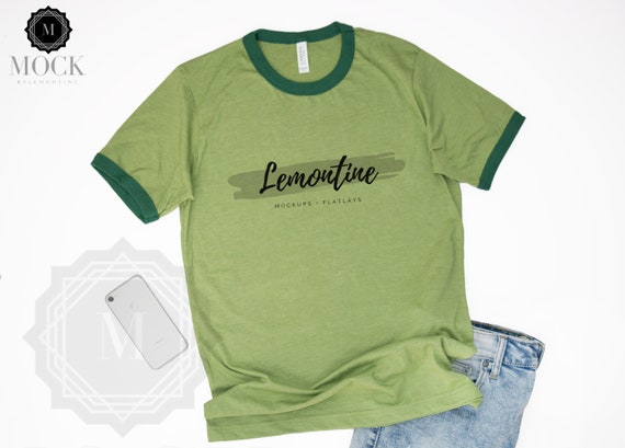 Bella Canvas 3055 Heather Green And Forest Men S Etsy