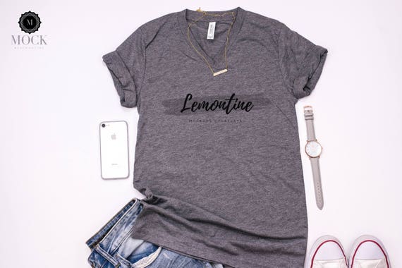 Bella Canvas 3415 Mockup Grey Triblend Unisex Jersey Short Etsy