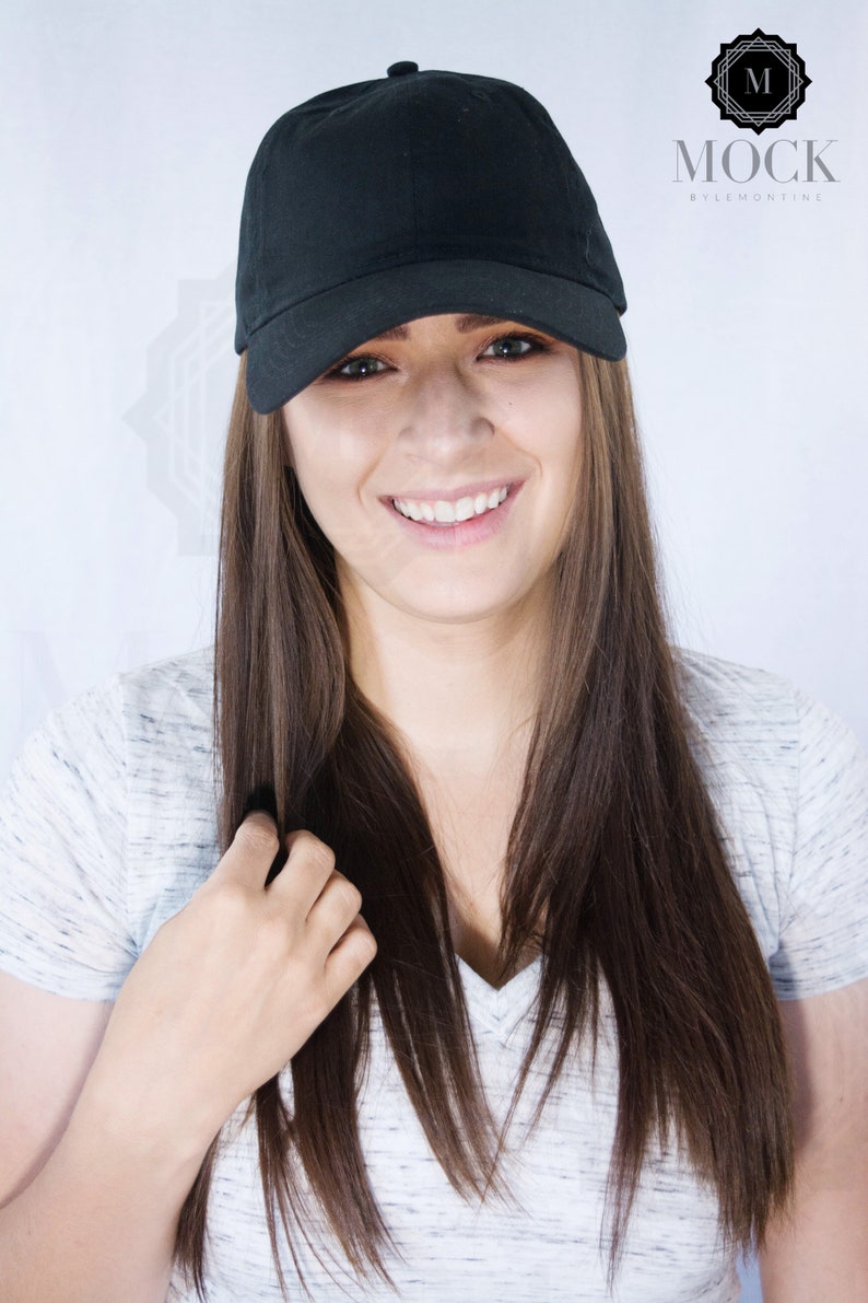 Download Black Unisex 6-Panel Twill Unstructured Cap BX880 Baseball | Etsy