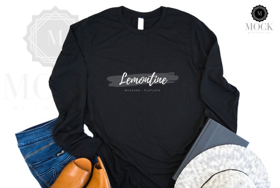 Bella Canvas Black Unisex Jersey Long Sleeve T Shirt Etsy