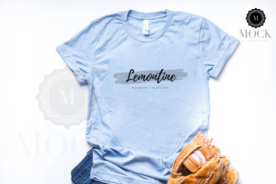 Bella Canvas 3001 Baby Blue Mockup Shirt Mockup Baseball Etsy