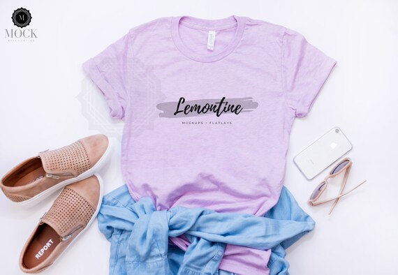 Bella Canvas 3001 Heather Prism Lilac Unisex Jersey Etsy