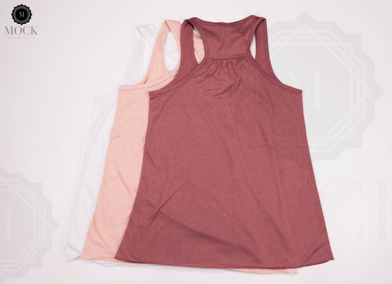 Back Of Bella And Canvas 8800 In Mauve Peach White Ladies Etsy