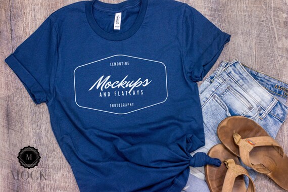 Bella And Canvas Unisex Jersey Short Sleeve T Shirt Navy Etsy