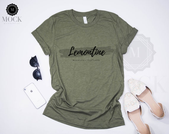 bella canvas heather olive