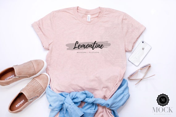 Bella Canvas 3001 Heather Prism Peach Unisex Jersey Etsy
