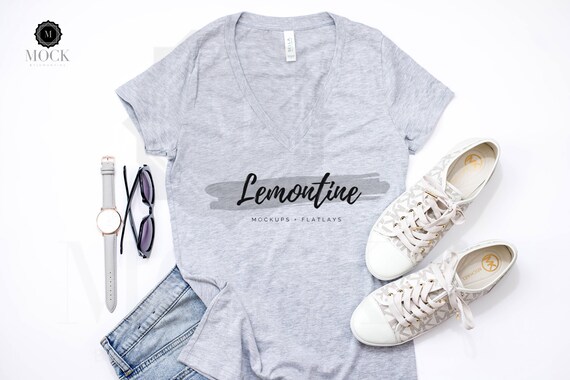 Bella Canvas Athletic Heather Ladies Jersey Etsy