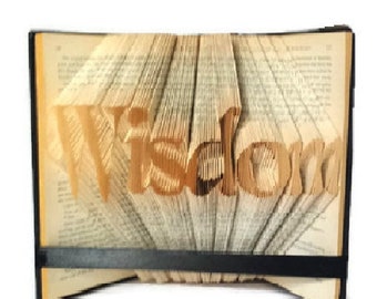Wijsheidsboek vouwpatroon. Inspirerende kunst. Handgemaakt zencadeau voor wijze boekenliefhebbers. Maak je eigen boeksculptuur. Gratis zelfstudie