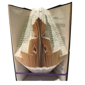 Buddha Lotus book folding pattern. Yoga studio decor. Handmade zen gift. Create your own book sculpture. Free tutorial