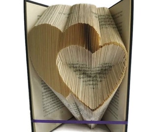 Herzensbuch Faltmuster, Liebesherzen zum Jubiläum / Valentinstag, Kostenlose Faltbuchanleitung. PDF sofortiger digitaler Download