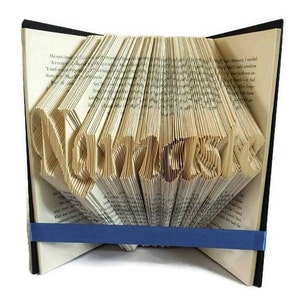 Namaste book folding pattern. DIY gift. Handmade zen gift. Create your own book sculpture. Free tutorial