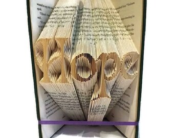 Hope Buch Faltmuster. Entspannendes Wohndekor. Handgemachtes Zen Geschenk. Geschenk für Buchliebhaber. Schaffen Sie Ihre eigene Buchskulptur. Kostenlose Anleitung