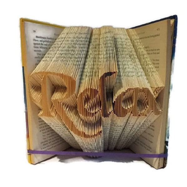 Relax book folding pattern. DIY gift. Handmade zen gift. Create your own book sculpture. Free tutorial. Instant PDF download