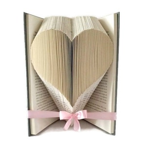 Herz Buch Faltmuster, Liebesherz zum Valentinstag, Einfaches 158-fach Muster, Kostenlose Faltanleitung. PDF sofortiger digitaler Download