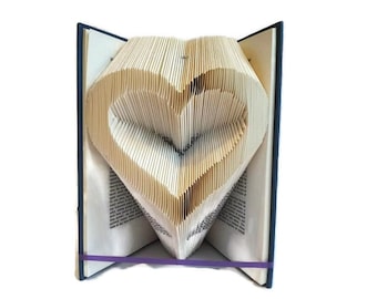 Herzbuch Faltmuster, Love Herz Umriss. Jubiläumsgeschenk / Jubiläumsgeschenk. Kostenlose Anleitung. PDF sofortiger digitaler Download