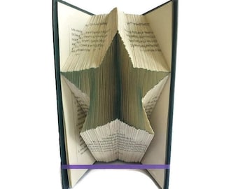 Star-Buch Faltmuster, Simple Star Book Art. Einzigartige Dekoration für Zuhause oder Kinderzimmer. Kostenlose Anleitung zum Falten von Büchern. PDF sofortiger digitaler Download