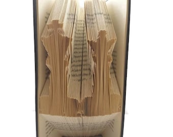 Chess book folding pattern King and Queen book art. Unique chess gift. Free book folding tutorial. PDF instant digital download