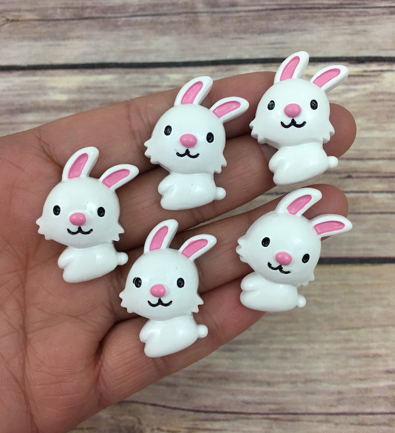 4 Bunny rabbit felties for bow making Easter craft embellishment flat back