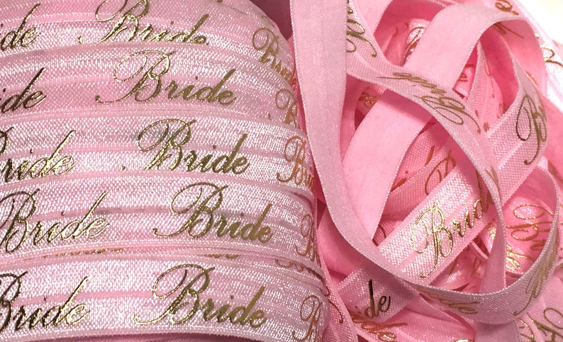 3 yards Petal peach 5//8/" fold over elastic FOE DIY baby headbands /& hair ties