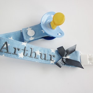 Baby boy pacifier holder, baby boy pacifier clip, baby personalized gift