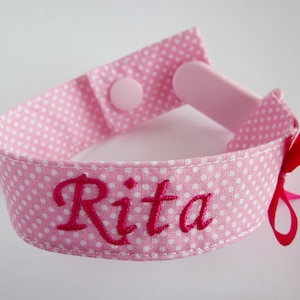 Baby girl pacifier holder, baby girl pacifier clip - personalized name